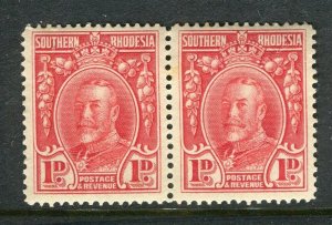 RHODESIA; 1930s early GV issue fine Mint hinged 1d. pair