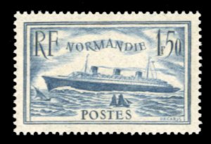 France, 1900-1950 #300a Cat$145, 1936 1.50fr pale blue, never hinged