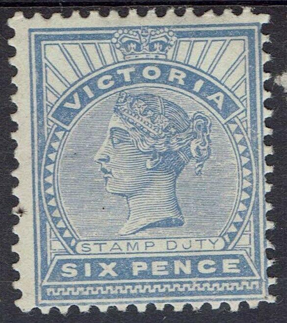 VICTORIA 1886 QV STAMP DUTY 6D WMK V/CROWN SG W33 