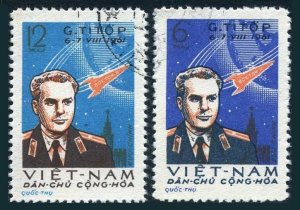 Viet Nam 174-175, CTO. Michel 181-182. Gherman Titov. Space flight 1961.