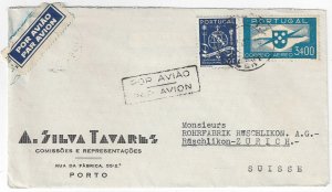 Portugal OPORTO Apr 1946 Airmail cover to ZURICH Switzerland Sc#661 Sc#C4