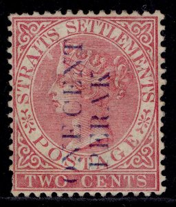 MALAYSIA - Perak QV SG30, 1c on 2c pale rose, UNUSED. Cat £80.