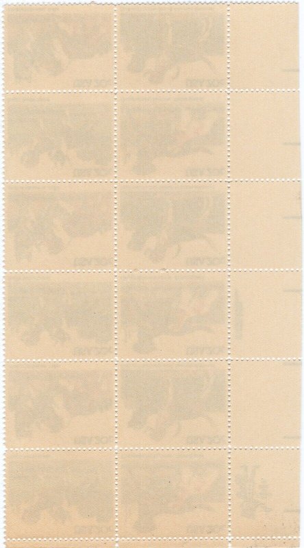 Scott #2101a (2098-2101) Dogs (Retrievers) Block of 12 Stamps - MNH