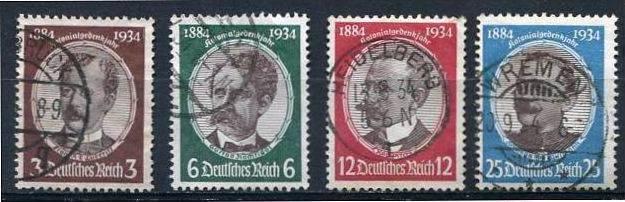 Germany 1934 Sc 432-5 Mi 540-3 Used Portraits:Luderitz  Nachtigal  Visemann  ...