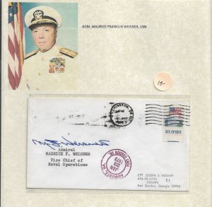 1973 Adm Maurice Weisner, USN Vice CNO, Washington Dc to Fort Gordan (54418)