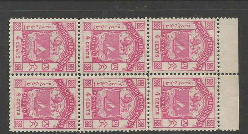 North Borneo SG 26 Block of 6 MNH (8cxz)