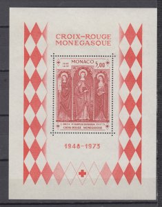 Z4934 JL Stamps 1973 monaco mnh s/s #864 red cross