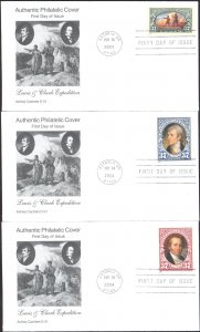 #3854-56 Lewis and Clark Ashley FDC Set