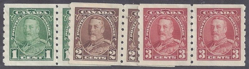 Canada Scott #228-30 Mint Pairs NG VF