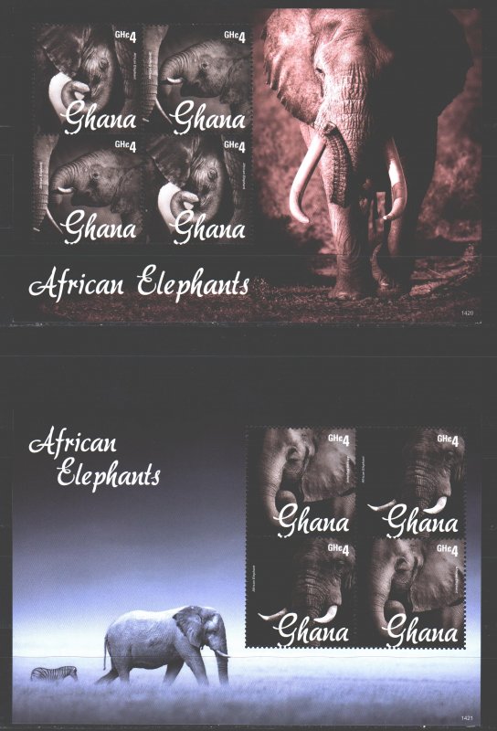 Ghana. 2014. Elephants fauna. MNH.