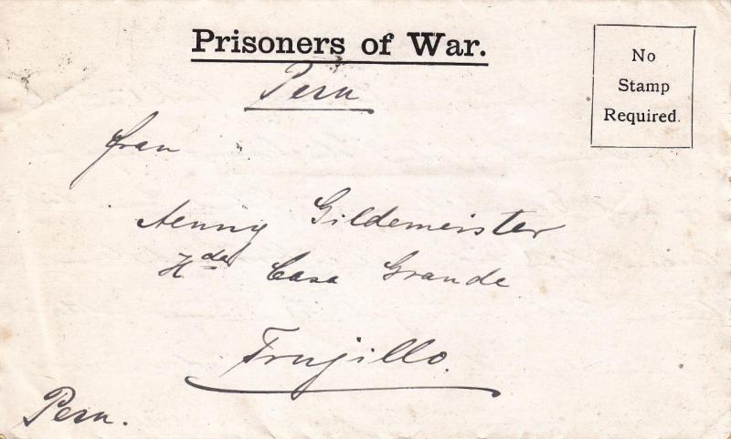 German POW, England to Peru, 1917, See Remark (C736)