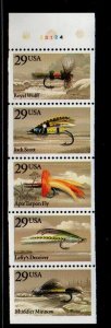 ALLY'S STAMPS Scott #2545-9a 29c Fishing Flies Pane [5] MNH [BP-17c]