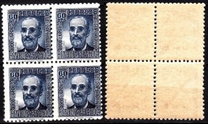 SPAIN 1937 Famous People: F.S y Alvarez, Politician. Block of 4v, MNH