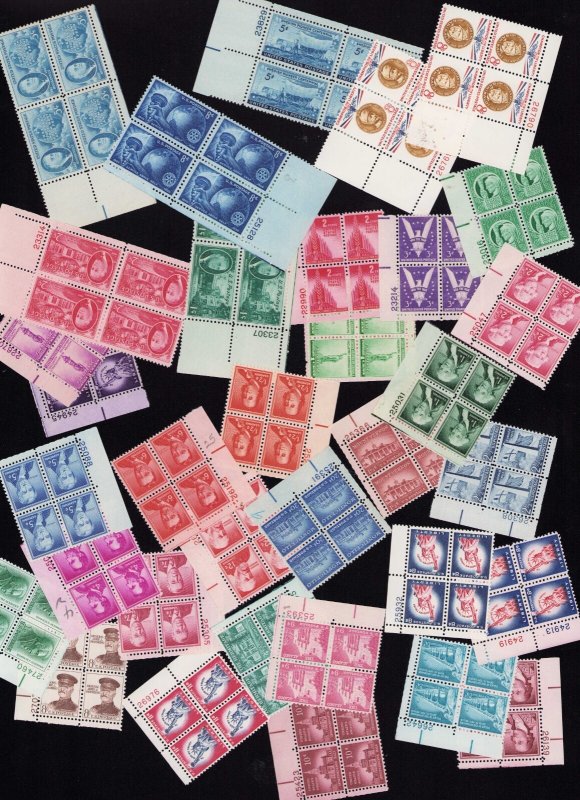 270 US Plate Blocks From 1938-1964 MNH $54.76 Face Value