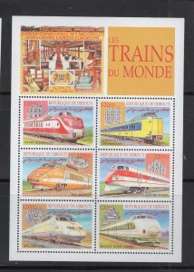 Djibouti #803  (2000 Space Trains sheet of six) VFMNH CV $7.50