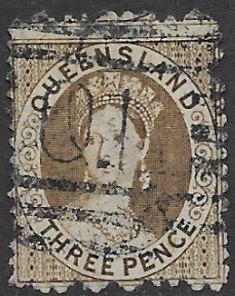 Australia - Queensland 41  1875  3 pence  fine used