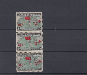 86b Map Stamp strip of three F MNH Cat $225  Canada mint