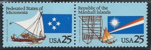 US #2506-07, Micronesia/Marshall Islands - Pair, M-NH*-