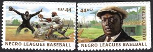 United States #4465-66 44¢ Negro Leagues baseball. (2010). Two singles. MNH