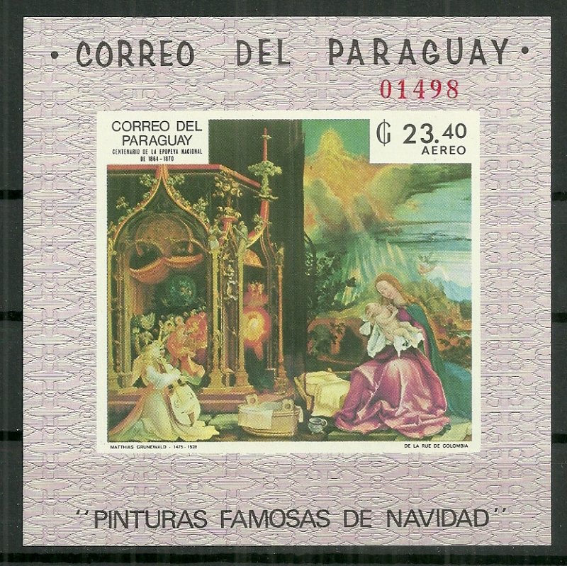 1969 Paraguay #1219 Famous Christmas Painting MNH C/S SCV$22.50