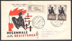 1954 REPUBLIC, Venetia Club n . 220, Decennial of the Resistance as a couple, r