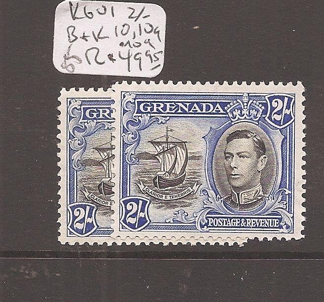 Grenada KGVI 2/- BK 10,10a MOG (10dbc)