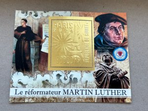Martin Luther's reform 2024 year 8 blocks Foil. Gold.  perforated  NEW M...