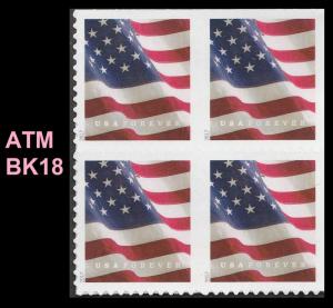 US 5162 Flag F block 4 (from ATM booklet of 18) MNH 2017