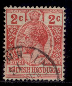 BRITISH HONDURAS GV SG102a, 2c bright scarlet, FINE USED.