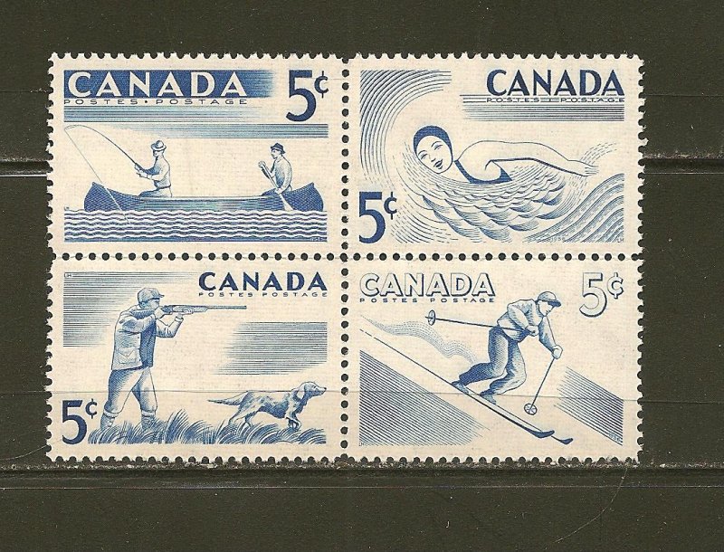 Canada 365-368 Sports Se-tenant Block of 4 MNH