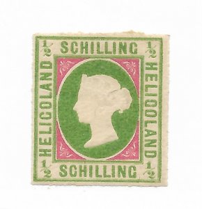 Helgoland (Heligoland) #1A The 1867 1/2 Schilling  Hamburg Reprint MH