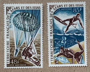 Afars & Issas 1968 Parachutists and Water Skier, MNH. Scott C51-C52, CV $12.50