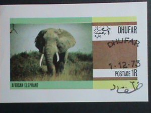 ​DHUFAR STAMP:1973-GIANT OF THE ANIMAL-ELEPHANT CTO S/S SHEET VERY FINE