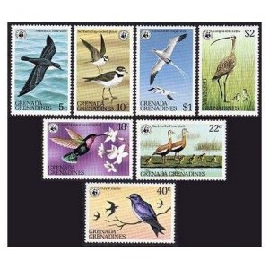 Grenada Gren 290-298,297,MNH.Mi 289-295,Bl.36. WWF 1978.Birds:Shearwater,Plover,