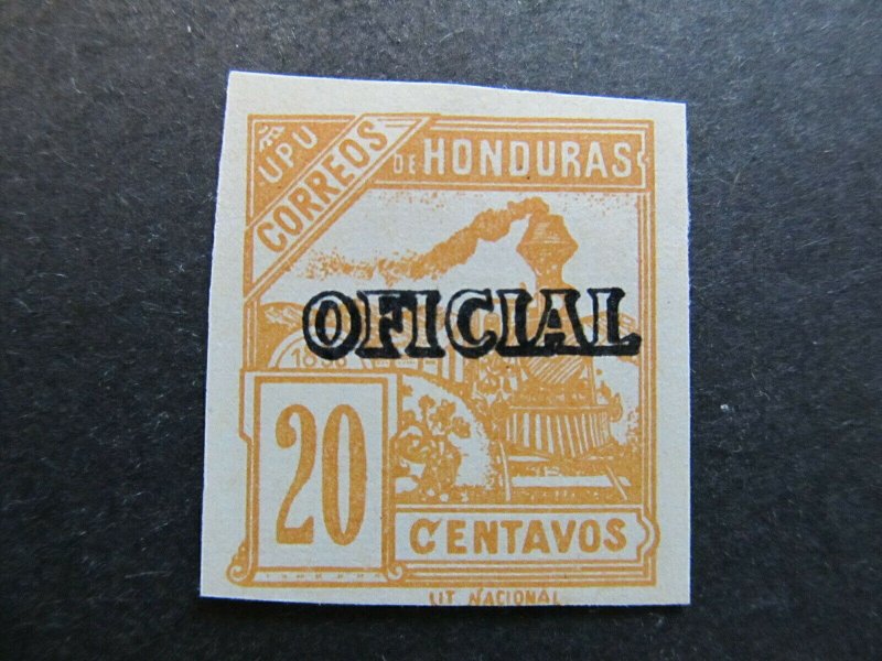 A4P11F12 Honduras Official Stamp 1898-99 20c mint no gum old forgery