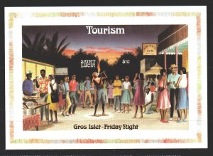 St Lucia. 1986. bl51. Tourism, street magician. MNH.