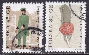 Poland 1995 Sc 3262-3 World Post Day Stamp Used