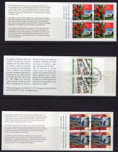 SWISS SWITZERLAND 3 PRO-PATRIA BOOKLETS CTO . 2000,2006,2008  - ARCHITECTURE