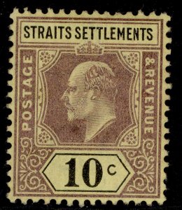 MALAYSIA - Straits Settlements QV SG115, 10c purple/black/yell, M MINT. Cat £30.