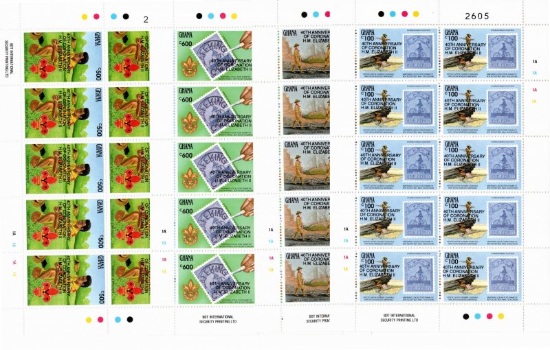 Ghana 1993 MNH Sc 1567-70 sheetlets of 10