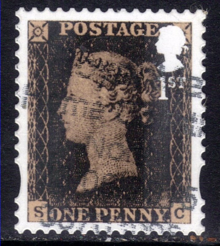 GB 2016 QE2 1st 175th Anniv Penny Black used SG 3807 Self Adhesive ( G955 )