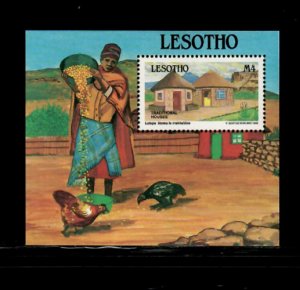 Lesotho 1994 - Traditional Houses - Souvenir Stamp Sheet - Scott #996A - MNH