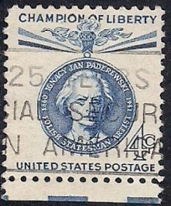 1159 4 cent Ignacy Paderewski, Poland Stamp used VF