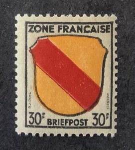 Germany French occupation 1945 Scott 4N10 MNH - 30pf,  Coat of Arms of Baden