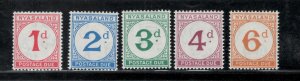 Nyasaland 1950 Postage Due Scott # J1 - J5 MNH