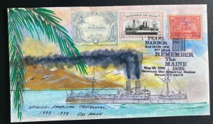 1998 Verbal UT USA Paqueboat Hand Painted Cover Spanish American War Centenary