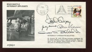 JUDY RESNIK & 3 MORE ASTRONAUTS SIGNED 1978 APPLICANT COVER LV5319