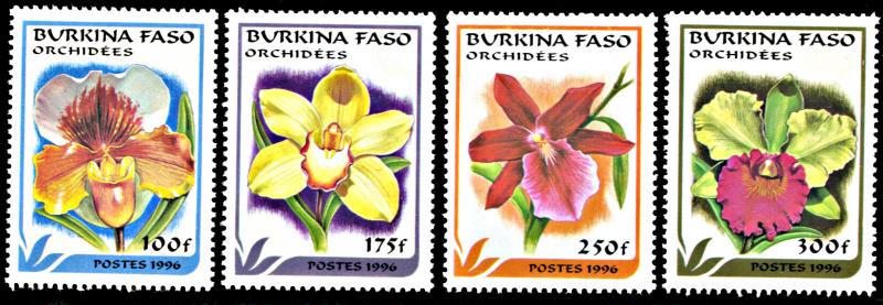 Burkina Faso 1083-1086, MNH, Orchids