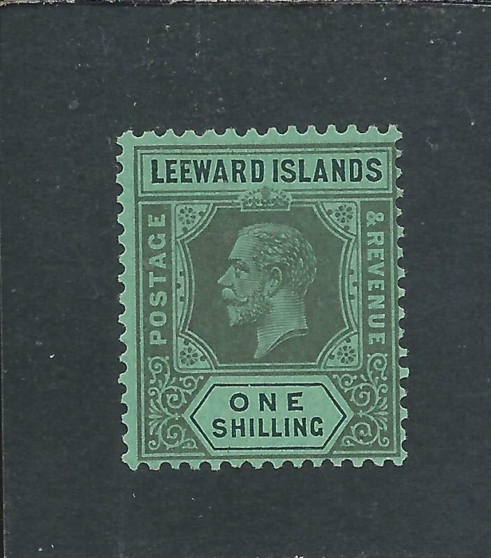 LEEWARD IS 1921-32 MSCA DIE 1 1s BLACK/EMERALD MM SG 87 CAT £60