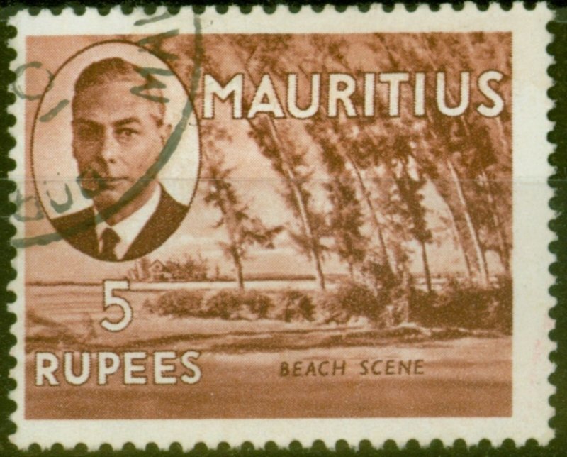 Mauritius 1950 5R Red-Brown SG289 Fine Used